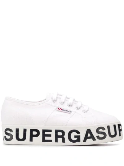 Superga Logo Heel Sneakers In White