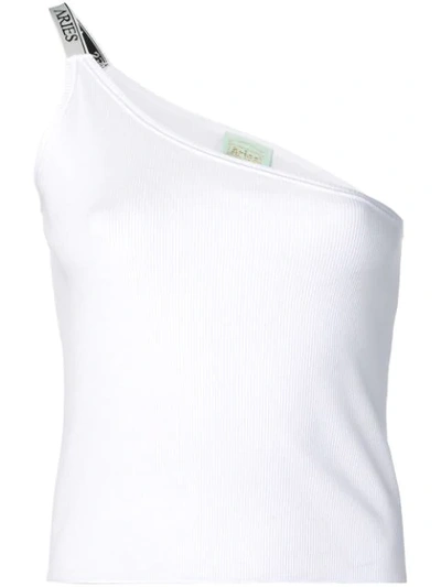 Aries One Shoulder Vest Top In White