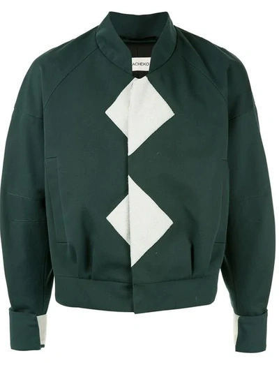 Namacheko Bomberjacke Mit Geometrischen Patches In Green