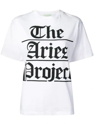 Aries Project Print T-shirt In White