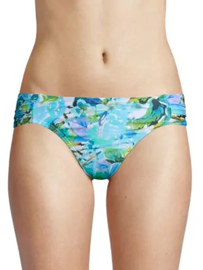 La Blanca Swim Floral Bikini Bottom In Blue