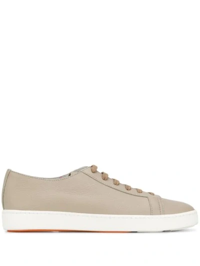 Santoni Lace-up Sneakers In Neutrals