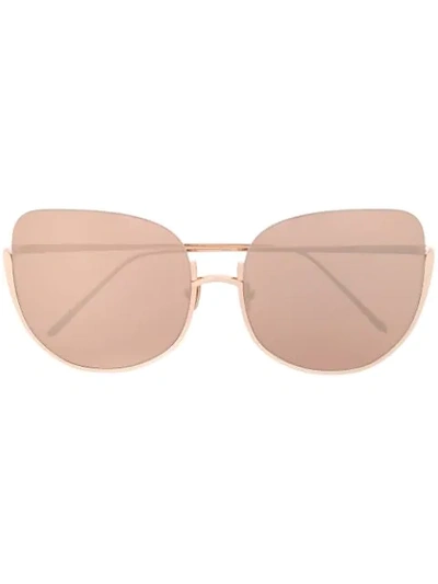 Linda Farrow Oversized Sunglasses - Gold