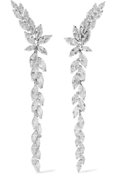 Kenneth Jay Lane Silver-tone Cubic Zirconia Earrings