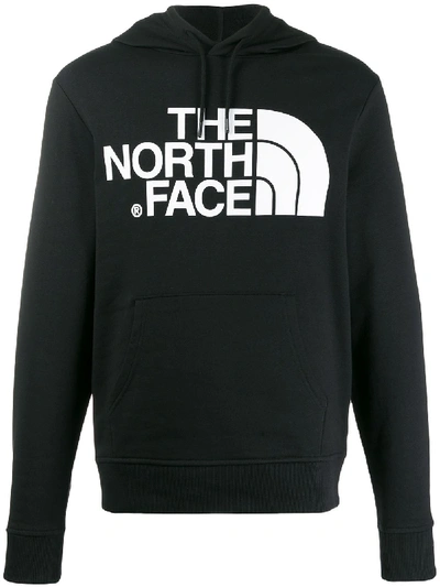 The North Face Logo Print Hoodie In Black
