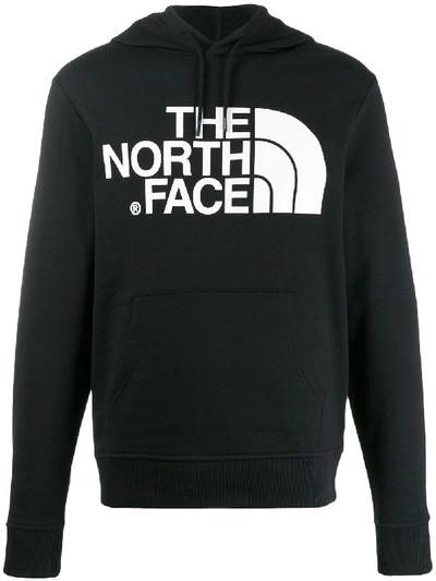 The North Face Logo Print Hoodie In Tnf Black