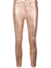 L Agence Margot High-rise Foil Cheetah-print Skinny Jeans In Petal & Light Rose Gold Foil