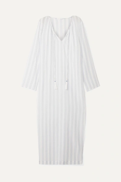 Skin Striped Cotton-gauze Nightdress In White