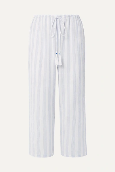 Skin Striped Cotton-gauze Pajama Pants In White