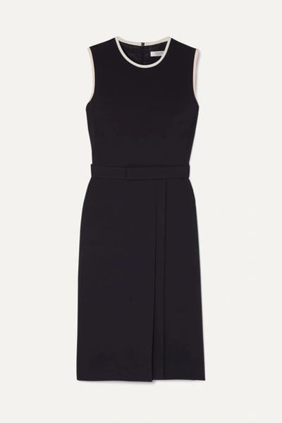 Max Mara Farad Contrasting-trim Crepe Midi Dress In Ultramarine