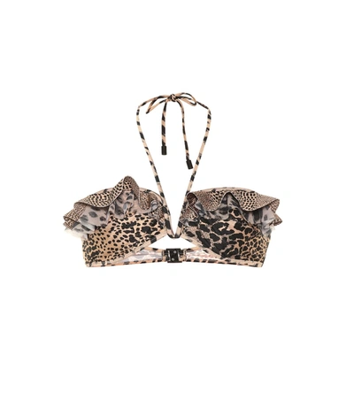 Zimmermann Allia Leopard-print Bikini Top In Beige