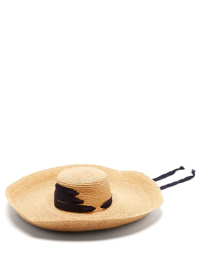 Lola Hats Espartina Raffia Sun Hat W/ Self-tie Ribbon In Neutrals