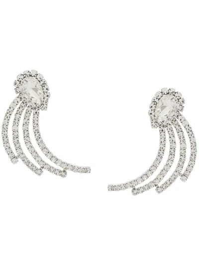 Alessandra Rich 4-piece Crystal Earrings In Silver