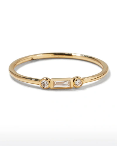 Sydney Evan 14k Gold Diamond Baguette & Bezel Ring