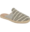 Toms Women's Nova Espadrille Mules In Black Cabana Stripes Fabric