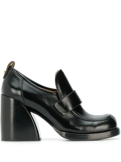 Chloé Women's Adelie Leather Block-heel Loafers In Black