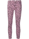 J Brand Leopard-print Cropped Skinny Jeans In Pink