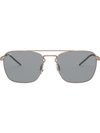 Ray Ban Ray-ban Unisex Brow Bar Square Sunglasses, 55mm In Bronze-copper