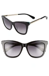 Kate Spade Alexanes 53mm Cat Eye Sunglasses - Black