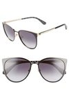 Kate Spade Jabreas 57mm Cat Eye Sunglasses In Black/dark Gray Gradient