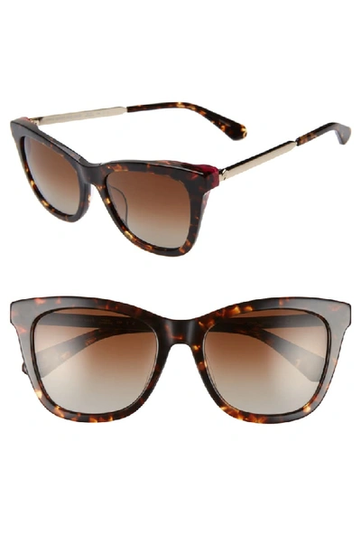 Kate Spade Alexane 53mm Polarized Cat Eye Sunglasses - Havana/ Pink |  ModeSens
