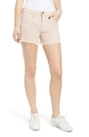 Hudson Gemma Cutoff Denim Shorts In Distressed Dusty Rose