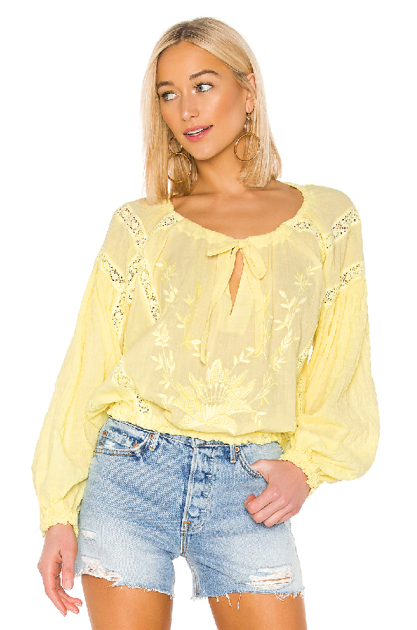 free people yellow top