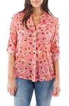 Kut From The Kloth Jasmine Top In Blossom Journey Strawberry