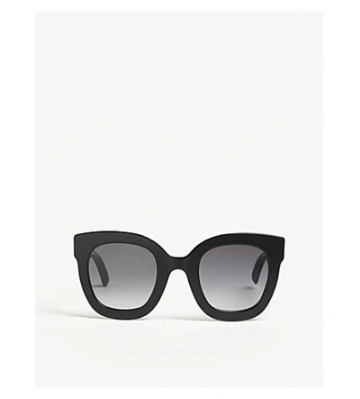 Gucci Gg0208 Oval-frame Sunglasses In Black