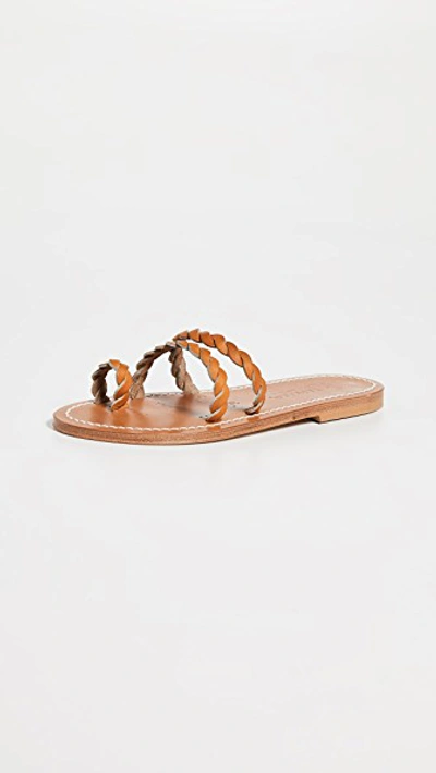 Kjacques Thais Braided Toe Ring Slides In Pul Natural