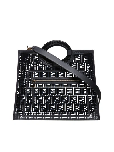 Fendi Runaway Shopper Bag In Nero Oro