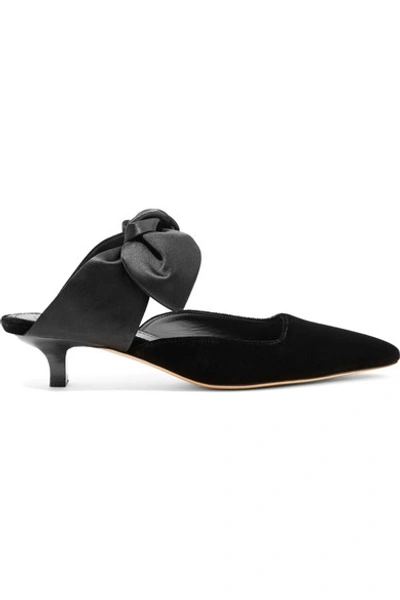 The Row Coco Velvet And Satin Mules In Black