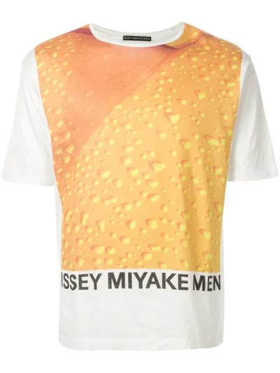 Pre-owned Issey Miyake Logo Print T-shirt In White
