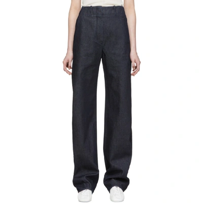 Lemaire Ssense Exclusive Navy Large Twisted Jeans In 791 Darknvy