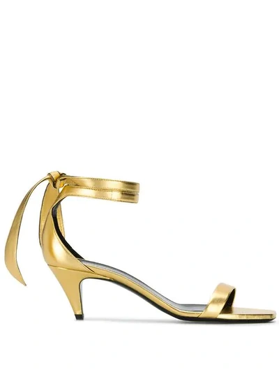 Saint Laurent Charlotte Sandals In Gold