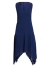 Akris Sleeveless Plissé Quilted Swing Dress In Enzian Blue