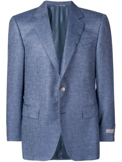 Canali Micro-check Suit Jacket In Blue