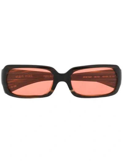 Alain Mikli Rectangular Frame Sunglasses In Brown