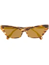 Alain Mikli Striped Cat Eye Sunglasses - Brown In Black