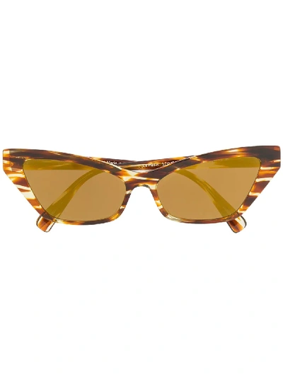Alain Mikli Striped Cat Eye Sunglasses - Brown In Black