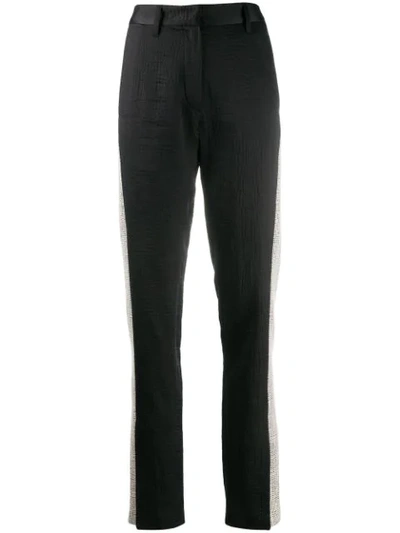 Ann Demeulemeester Stripe Slim-fit Trousers In Black