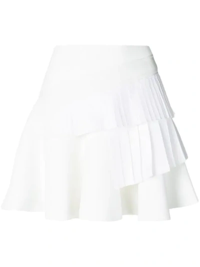 Victoria Victoria Beckham Ruffled Mini Skirt In White