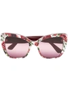 Dolce & Gabbana Rose Print Sunglasses In White