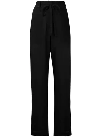 Ann Demeulemeester Belted Tailored Trousers In Black