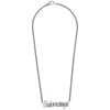 Balenciaga 'typo' Logo Pendant Necklace In Silver