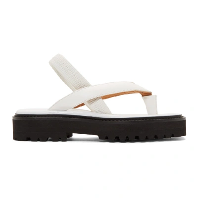 Maison Margiela White Tabi Flip Flop Sandals In T1003 White