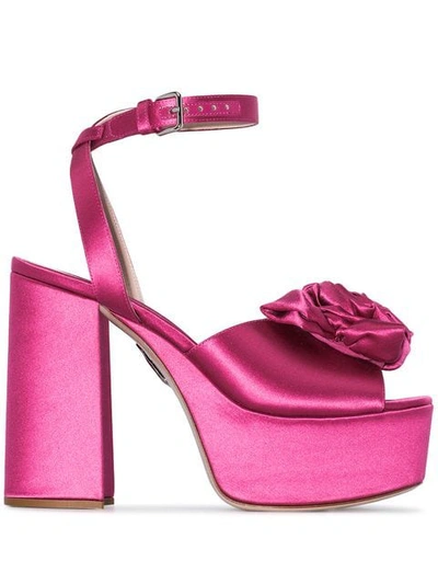 Miu Miu Rose-embellished Platform Sandals In F0029 Pink