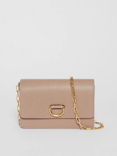 Burberry The Mini Grainy Leather D-ring Bag In Pale Mink
