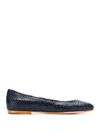 Sarah Chofakian Leather Ballerina Shoes In Blue