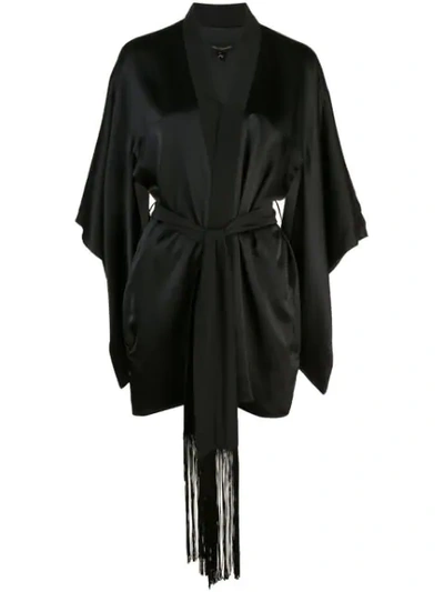 Kiki De Montparnasse Muse Silk Kimono Robe In Black
